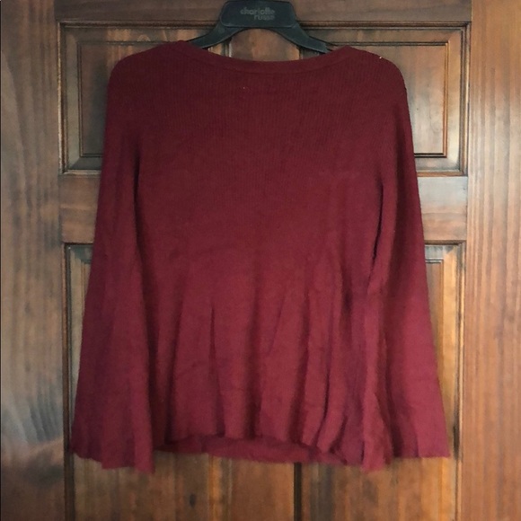 Maroon Sweater with Bell Sleeves - Picture 3 of 3
